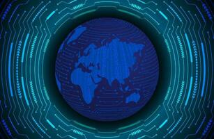 Modern Holographic Globe on Technology Background vector