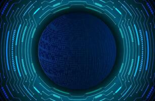 Modern Holographic Globe on Technology Background vector