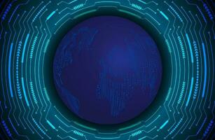 Modern Holographic Globe on Technology Background vector