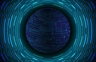 Modern Holographic Globe on Technology Background vector