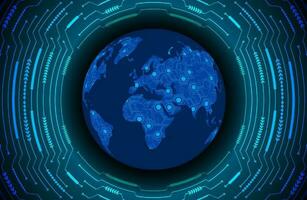 Modern Holographic Globe on Technology Background vector