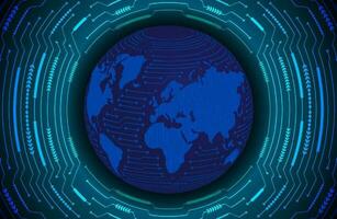Modern Holographic Globe on Technology Background vector