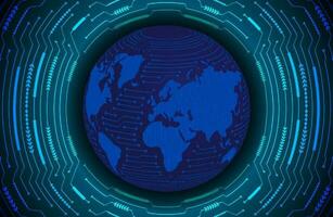 Modern Holographic Globe on Technology Background vector