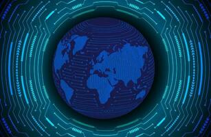 Modern Holographic Globe on Technology Background vector