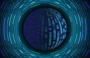 Modern Holographic Globe on Technology Background vector