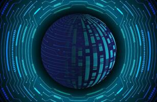 Modern Holographic Globe on Technology Background vector