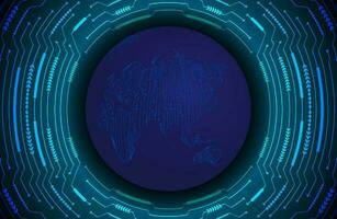 Modern Holographic Globe on Technology Background vector