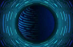 Modern Holographic Globe on Technology Background vector