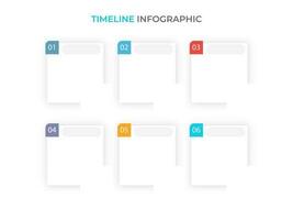 Business Timeline Infographic Template Layout With Six Options And Copy Space On White Background. vector