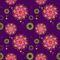 Colorful Floral Decorated On Purple Background. vector