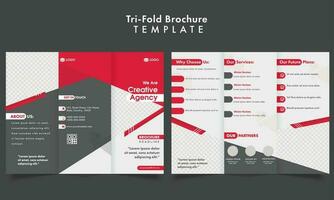 Font And Back Side Of Tri-Fold Brochure Template Design For Company. vector