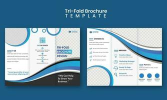 Tri-Fold Brochure Template Design With Copy Space For Business Concept. vector