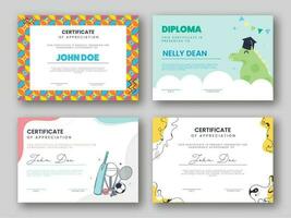 Set Of Appreciation Certificate And Diploma Template Design. vector