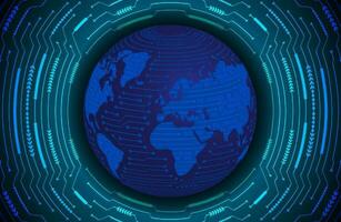 Modern Holographic Globe on Technology Background vector