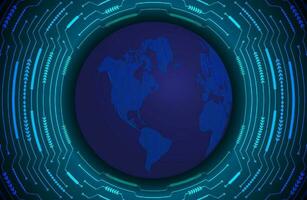 Modern Holographic Globe on Technology Background vector