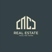 MC initial monogram logo for real estate design vector