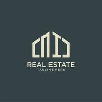 MI initial monogram logo for real estate design vector