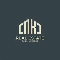 MK initial monogram logo for real estate design vector