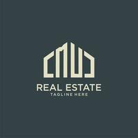 MU initial monogram logo for real estate design vector