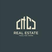 NC initial monogram logo for real estate design vector