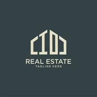 IO initial monogram logo for real estate design vector