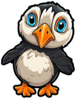 Funny and cute bird transparency sticker, Atlantic Puffin. . png