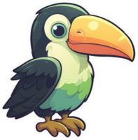 Funny and cute bird transparency sticker, Keel-billed Toucan. . png