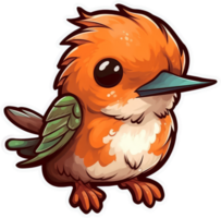 Funny and cute bird transparency sticker, Rufous Hummingbird. . png