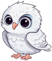 Funny and cute bird transparency sticker, Snowy Owl. . png