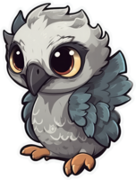 Funny and cute bird transparency sticker, Harpy Eagle. . png