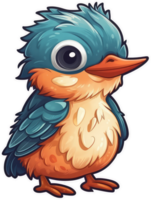 Funny and cute bird transparency sticker, European Kingfisher . png