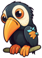 Funny and cute bird transparency sticker, Toco Toucan. . png