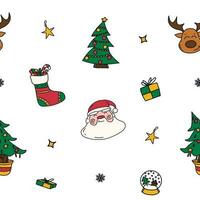 new year drawings icons, large set of festive clip-art graphics. Christmas design elements. vector