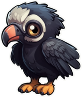 Funny and cute bird transparency sticker, Andean Condor. . png