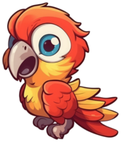 Funny and cute bird transparency sticker, Scarlet Macaw. . png