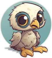 Funny and cute bird transparency sticker, Bald Eagle. . png