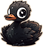 Funny and cute bird transparency sticker, Black Swan. . png