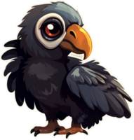 grappig en schattig vogel transparantie sticker, andean condor. ai generatief. png