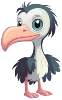 rolig och söt fågel genomskinlighet klistermärke, marabou stork. ai generativ. png