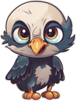 Funny and cute bird transparency sticker, Bald Eagle. . png