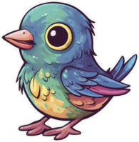 Funny and cute bird transparency sticker, Painted Bunting. . png