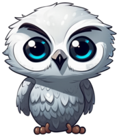 Funny and cute bird transparency sticker, Snowy Owl. . png