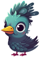 grappig en schattig vogel transparantie sticker, Victoria gekroond duif. ai generatief. png