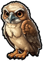 Funny and cute bird transparency sticker, Red-tailed Hawk. . png