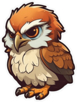 Funny and cute bird transparency sticker, Red-tailed Hawk. . png