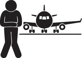 Plane icon symbol image vector, illustration of the flight aviation in black image. EPS 10 vector