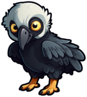 grappig en schattig vogel transparantie sticker, andean condor. ai generatief. png