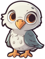 Funny and cute bird transparency sticker, Bald Eagle. . png