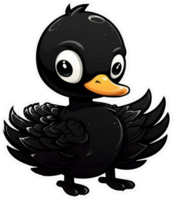 Funny and cute bird transparency sticker, Black Swan. . png