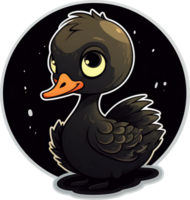 Funny and cute bird transparency sticker, Black Swan. . png